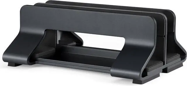 Alt view image 4 of 5 - Aluminum Dual Vertical Laptop Stand Dock Holder, Supports 2 Devices, Adjustable Slot Width 15-36mm, Space-Saving Upright Storage for MacBook and Laptops