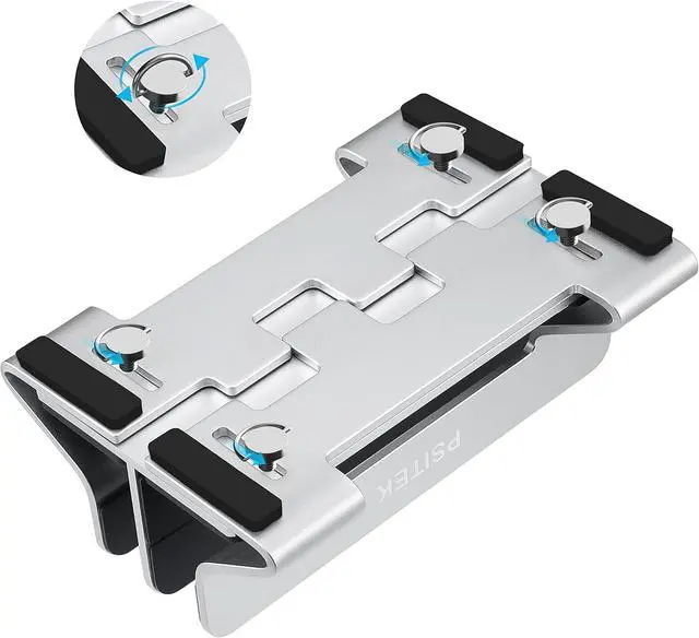 Alt view image 3 of 6 - Aluminum Dual Vertical Laptop Stand Dock Holder, Supports 2 Devices, Adjustable Slot Width 15-36mm, Space-Saving Upright Storage for MacBook and Laptops