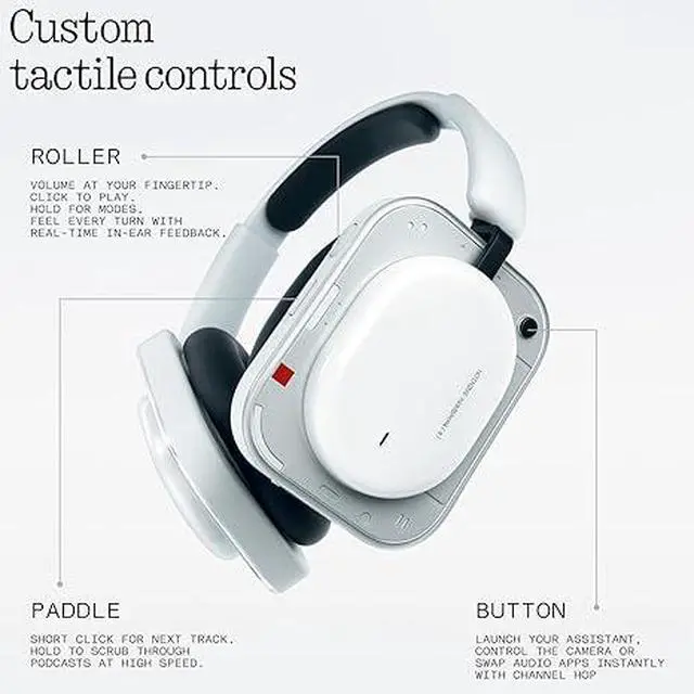 Alt view image 3 of 4 - Headphone (a) 2026 New, Adaptive Active Noise Cancelling Headphones, Wireless Over Ear Bluetooth 5.4 ANC Headset with LDAC Hi-Res, 5 HD Mics Ultra Bass via APP, 135 Hours Playtime, Pink