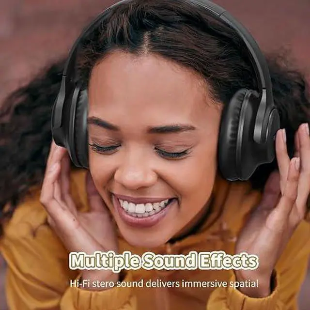 Alt view image 5 of 5 - Bluetooth Headphones Over Ear, 65 Hours Playtime Wireless Headphones with Microphone, Foldable Lightweight Headset with Deep Bass, HiFi Stereo Sound Low Latency for Travel Work Cellphone