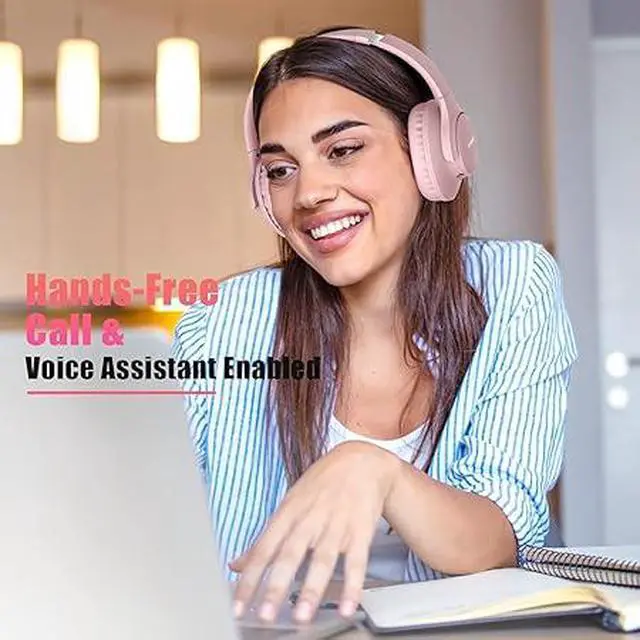 Alt view image 5 of 5 - Bluetooth Headphones Over Ear, 65 Hours Playtime Wireless Headphones with Microphone, Foldable Lightweight Headset with Bass and Stereo Sound Low Latency for Travel Work Cellphone