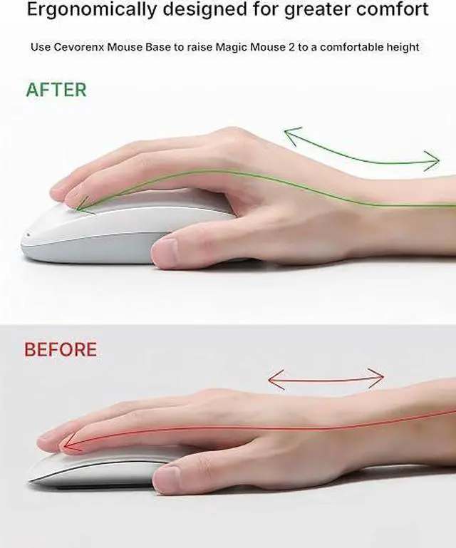 Alt view image 3 of 6 - Mouses Charger Base Wireless Charging Dock for Apple Magic Mouse 2 (Lightning), Ergonomic Wand Apple Mouse Grip with MagSafe Charging Support (White),Charger and Mouse not Included