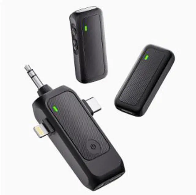 Alt view image 2 of 4 - X7 Mini Wireless Lavalier Microphone with ANC Noise Cancellation, 3-in-1 Clip-On Mic, 2.4GHz Adaptive Frequency, 40M Transmission Range, 8H Battery Life for Live Streaming, Recording & Vlogging