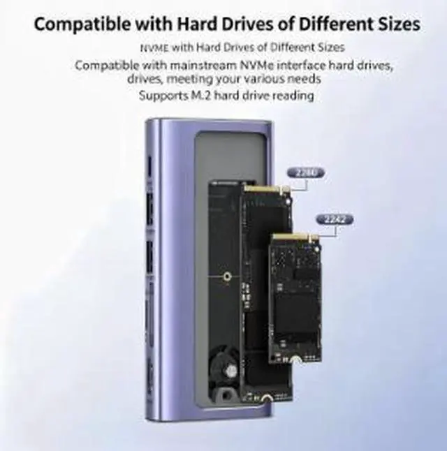 Alt view image 3 of 4 - USB-C Hub with M.2 SSD Enclosure, 6-in-1 USB 3.2 Gen 2 Docking Station, 10Gbps Data Transfer, 4K@60Hz HDMI, Gigabit Ethernet, PD 100W Charging for Laptop MacBook