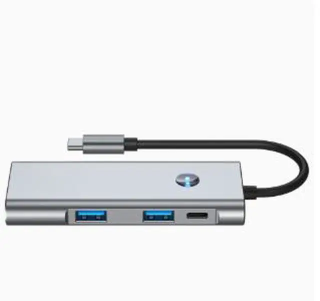 Main image of 6-in-1 USB-C Hub with 4K@60Hz HDMI, USB 3.2 Data Ports, USB-C PD 100W Charging, One-Touch Screen Lock, Multiport Adapter for Laptop, Tablet & Gaming Devices