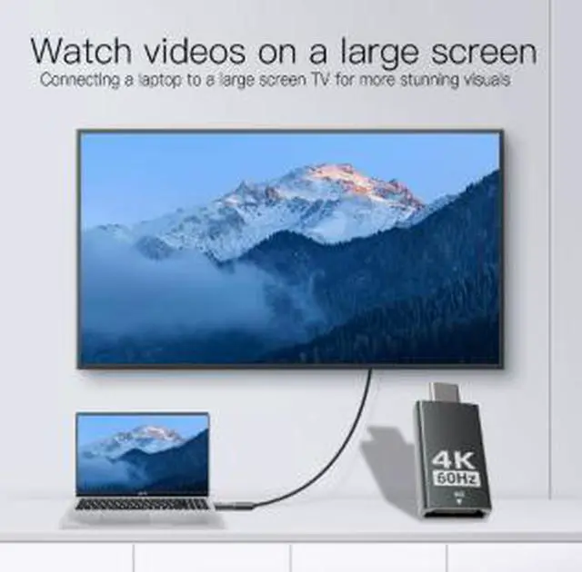 Alt view image 4 of 5 - USB-C to HDMI Cable 4K@60Hz, Type-C to HDMI Adapter Cable for Laptop, MacBook, Tablet & Smartphone, USB 3.1 DP Alt Mode Video Converter
