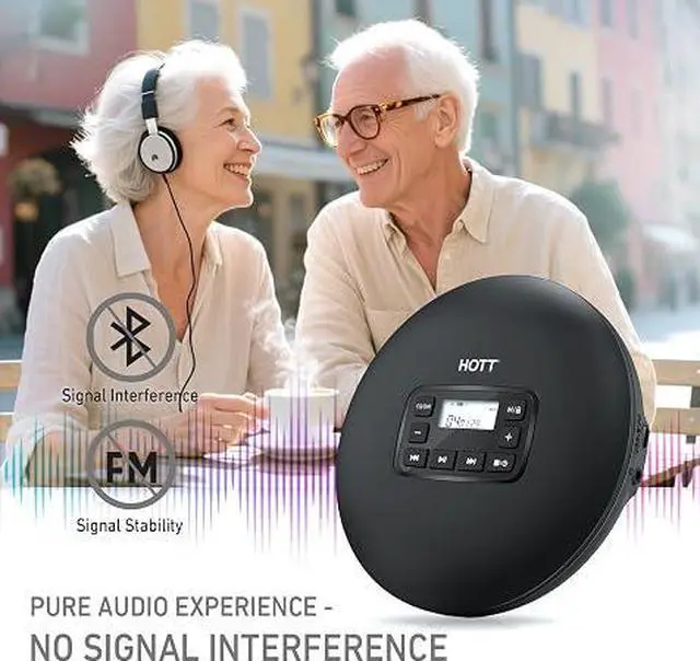Alt view image 3 of 5 - C204 Basic Portable CD Player with Anti-Skip Protection - AA Battery Powered, Compact CD Players MP3/CD-R Compatible, Built-in Headphones & AUX Output for Car