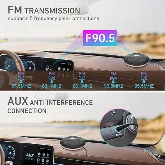 Alt view image 5 of 5 - CD903TF Portable CD Player with Bluetooth and FM Transmitter with Touch Buttons Backlight,Rechargeable with AUX Cable,CD Player Shockproof for Car