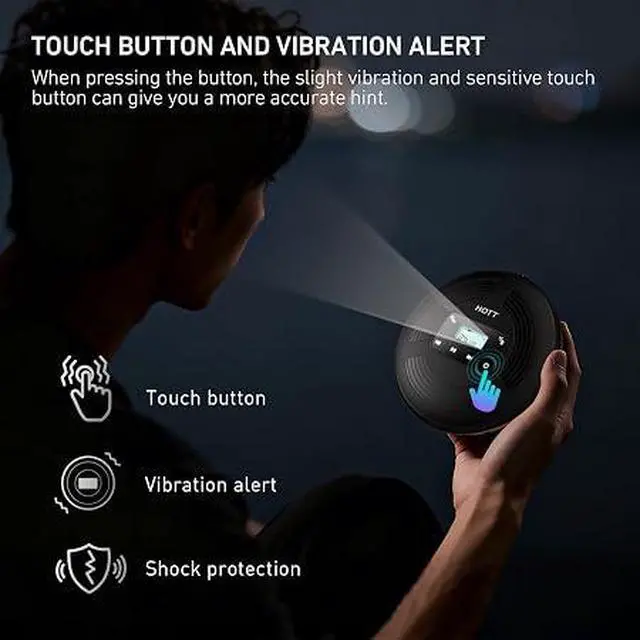 Alt view image 4 of 5 - CD903TF Portable CD Player with Bluetooth and FM Transmitter with Touch Buttons Backlight,Rechargeable with AUX Cable,CD Player Shockproof for Car