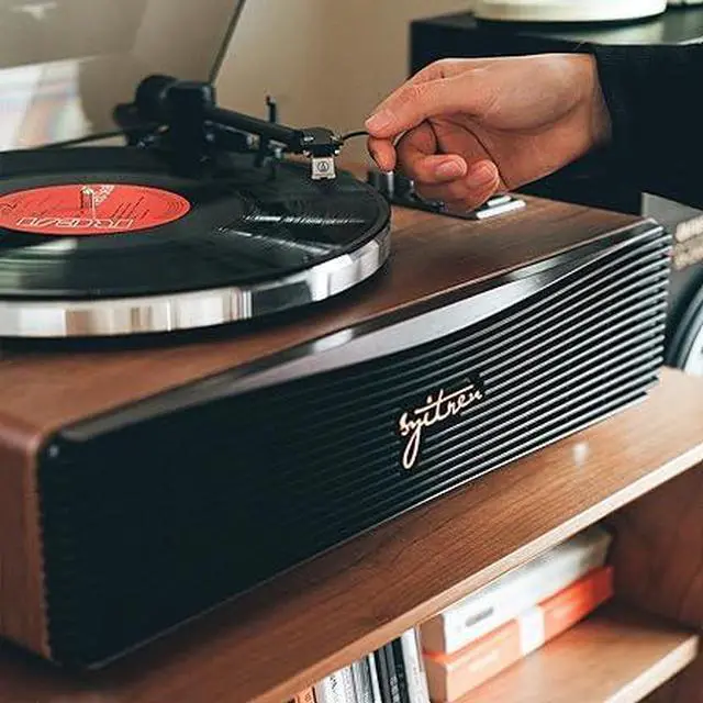 Alt view image 3 of 4 - Paron Vinyl Record Player,Bluetooth Turntable,Built-in Speaker | Adjustable Counterweight,Vintage Phonograph Style,Design Award,Home Decor,AT3600L Stylus,Three-point suspension system