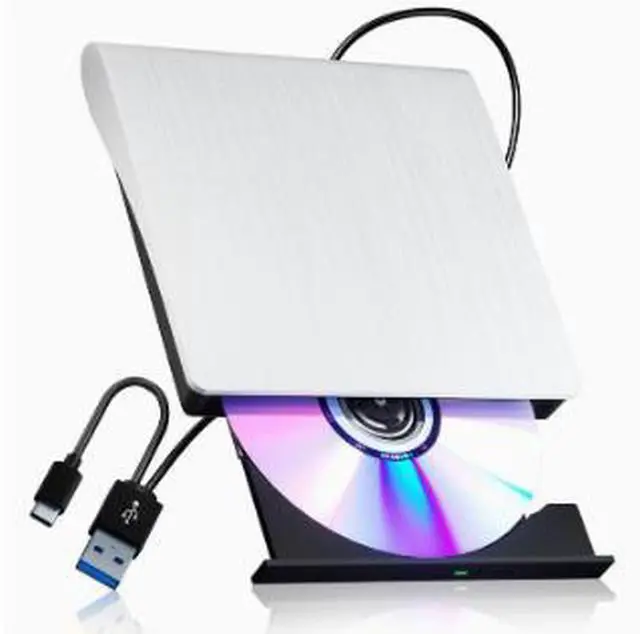 Main image of External USB 3.0 DVD Drive Burner, USB Type-C Portable CD DVD RW Drive with Tray Loading, Plug & Play Optical Drive for Laptop Desktop PC Mac Computer