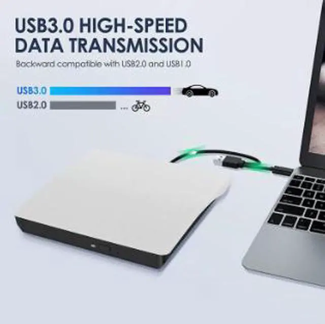 Alt view image 5 of 5 - External USB 3.0 DVD Drive Burner, USB Type-C Portable CD DVD RW Drive with Tray Loading, Plug & Play Optical Drive for Laptop Desktop PC Mac Computer