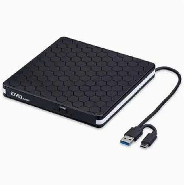 Main image of USB 3.0 External DVD Burner, USB Type-C Portable CD DVD RW Drive with Tray Loading, 8X DVD Writer Optical Drive for Laptop Desktop PC Computer