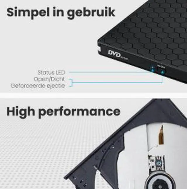Alt view image 2 of 5 - USB 3.0 External DVD Burner, USB Type-C Portable CD DVD RW Drive with Tray Loading, 8X DVD Writer Optical Drive for Laptop Desktop PC Computer