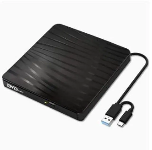 Main image of External DVD Burner USB 3.0 Type-C Drive, Portable CD DVD RW Writer with Tray Loading, Plug & Play Optical Drive for Laptop Desktop PC Mac Computer