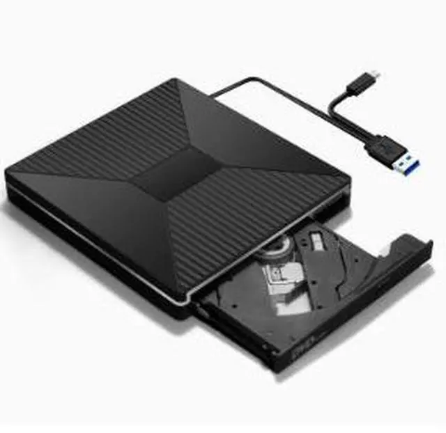 Main image of 7-in-1 External DVD Burner with 2 USB-A & 2 USB-C Hub, Portable USB Optical Drive CD DVD RW Writer for Laptop Desktop PC Mac Computer