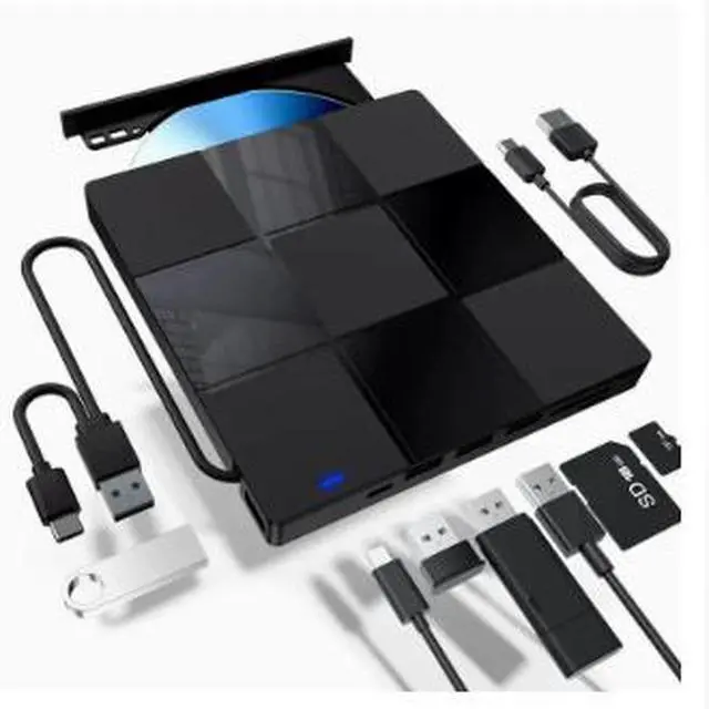 Alt view image 2 of 4 - Ultra Slim External DVD Burner USB Drive, 9.5mm Portable CD DVD RW Writer with Tray Loading, 8X DVD Burner Optical Drive for Laptop Desktop PC Mac ComputerB