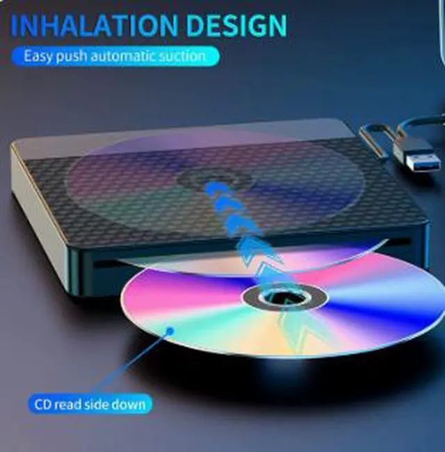 Alt view image 2 of 5 - Slot-Loading External DVD Burner USB Drive, Portable CD DVD RW Writer with USB Plug & Play Design, Optical Drive for Laptop Desktop PC Mac Computer