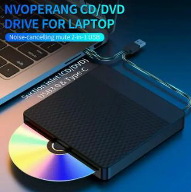 Alt view image 5 of 5 - Slot-Loading External DVD Burner USB Drive, Portable CD DVD RW Writer with USB Plug & Play Design, Optical Drive for Laptop Desktop PC Mac Computer