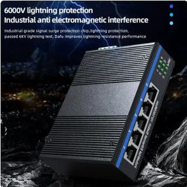 Alt view image 3 of 5 - Industrial Gigabit Ethernet Switch, 16-Port Unmanaged Network Switch with DIN Rail Mount, Industrial Grade Surge Protection, Anti-Interference Design for Automation and Surveillance Systems