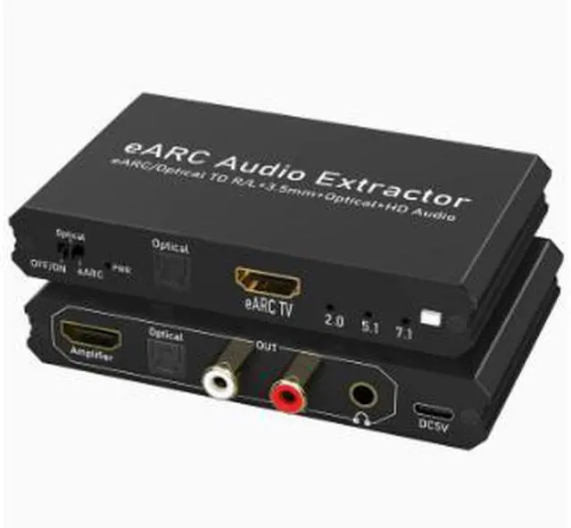 Main image of HDMI eARC/ARC Audio Extractor Converter, Optical TOSLINK to RCA 3.5mm Audio Converter with CEC Control, HDMI Audio Adapter for TV Sound System