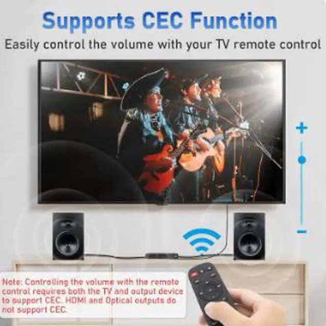 Alt view image 2 of 4 - HDMI eARC/ARC Audio Extractor Converter, Optical TOSLINK to RCA 3.5mm Audio Converter with CEC Control, HDMI Audio Adapter for TV Sound System