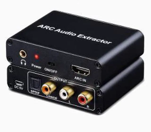 Main image of HDMI ARC Audio Extractor Converter, ARC Audio Adapter with Optical TOSLINK, Coaxial & 3.5mm Audio Output for TV Soundbar Speaker System