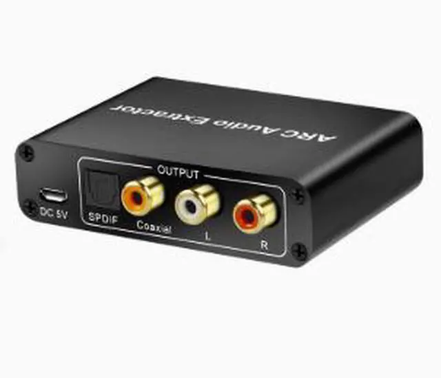 Alt view image 3 of 4 - HDMI ARC Audio Extractor Converter, ARC Audio Adapter with Optical TOSLINK, Coaxial & 3.5mm Audio Output for TV Soundbar Speaker System