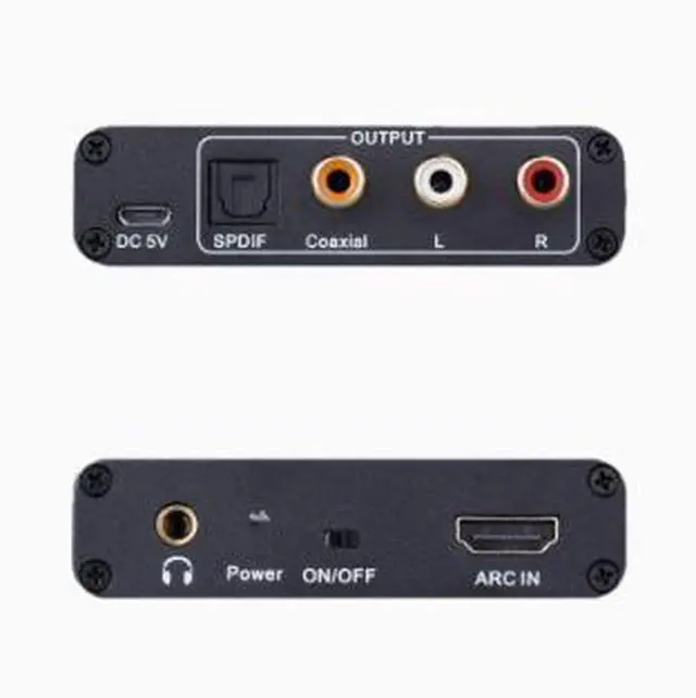 Alt view image 4 of 4 - HDMI ARC Audio Extractor Converter, ARC Audio Adapter with Optical TOSLINK, Coaxial & 3.5mm Audio Output for TV Soundbar Speaker System