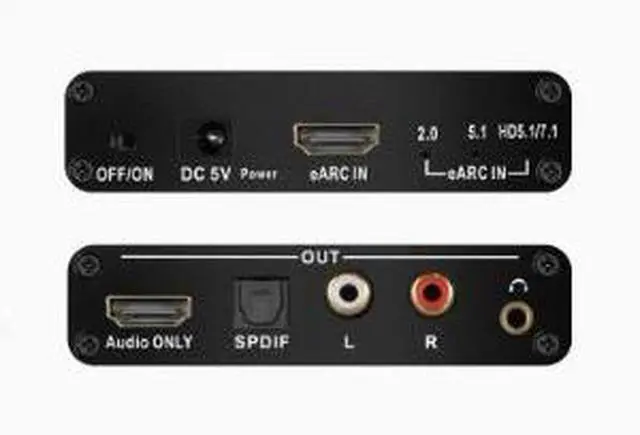 Alt view image 2 of 4 - 192KHz HDMI eARC ARC Audio Converter, 7.1 Channel Audio Extractor with HDMI Optical TOSLINK RCA 3.5mm Output, Dolby TrueHD DTS-HD Adapter for TV Sound System