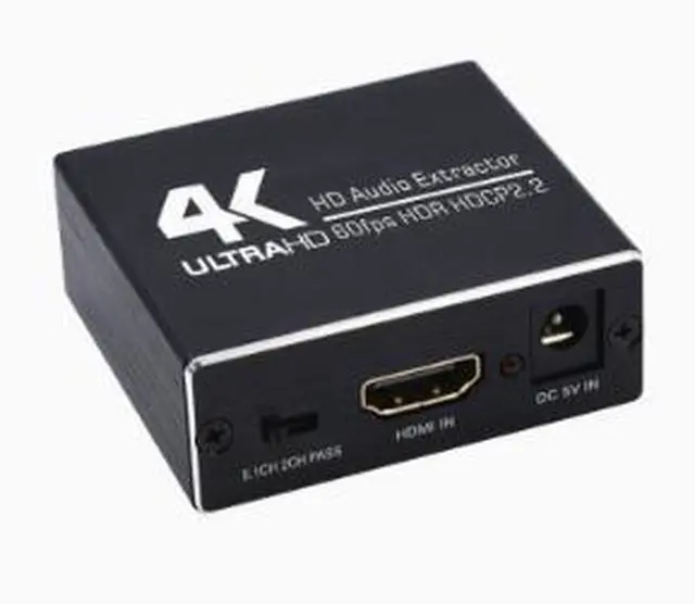 Alt view image 3 of 4 - HDMI 2.0 Audio Extractor Splitter, 4K HDMI Audio Converter with Optical TOSLINK & Stereo Output, Supports AC-3 DTS LPCM for TV Soundbar Home Theater