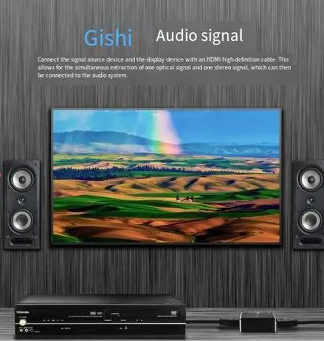 Alt view image 4 of 4 - HDMI 2.0 Audio Extractor Splitter, 4K HDMI Audio Converter with Optical TOSLINK & Stereo Output, Supports AC-3 DTS LPCM for TV Soundbar Home Theater