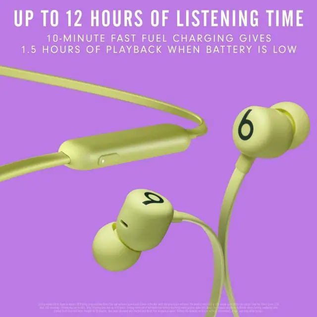 Alt view image 4 of 6 - Flex Wireless Earbuds - Apple W1 Headphone Chip, Magnetic Earphones, Class 1 Bluetooth, 12 Hours of Listening Time, Built-in Microphone - Yuzu Yellow