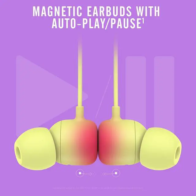 Alt view image 3 of 6 - Flex Wireless Earbuds - Apple W1 Headphone Chip, Magnetic Earphones, Class 1 Bluetooth, 12 Hours of Listening Time, Built-in Microphone - Yuzu Yellow