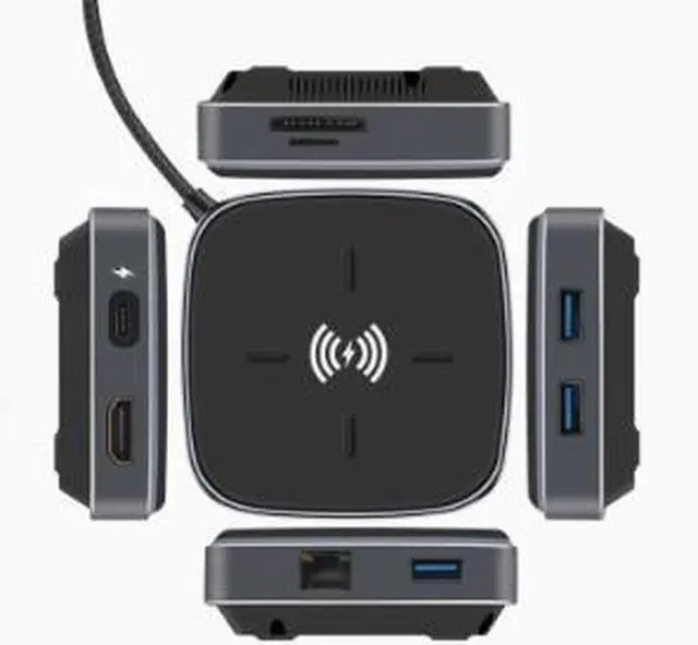 Alt view image 3 of 4 - 9-in-1 USB C Hub Docking Station, Type-C Adapter with HDMI, USB 3.0, Gigabit Ethernet, SD/TF Card Reader for MacBook Laptop PC