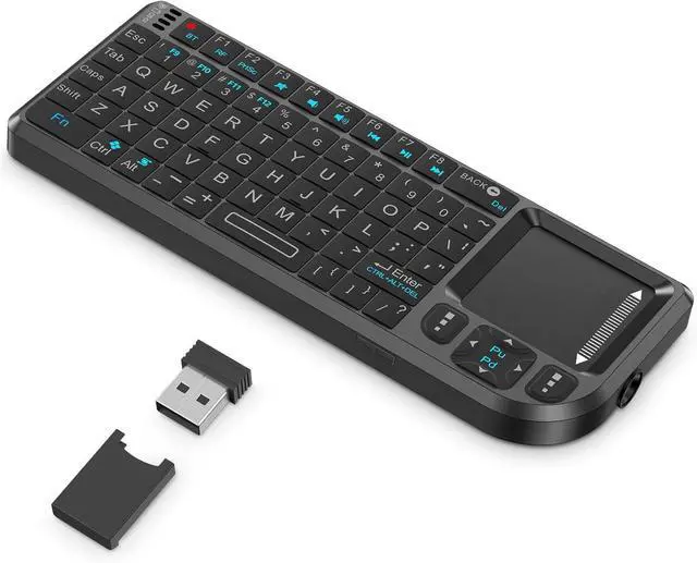 Main image of K808 Mini Keyboard with Touchpad, 2.4G + BT, with 7-Color Backlight | 600mAh rechargeable battery, laser pointer, compatible with pc/tv/htpc,and other devices, for travel,office and home use
