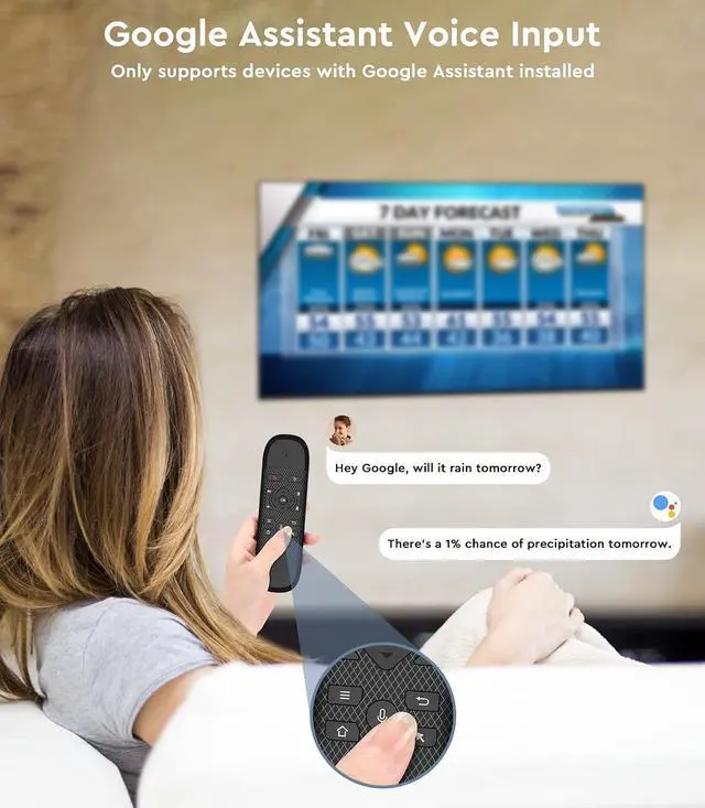 Alt view image 3 of 6 - A61 Air Mouse Remote-with Infrared Learning(Power Button Only) | 2.4G + BT, backlit, voice, gyroscope, dual-sided mini keyboard, compatible with smart TV, htpc and other home devices