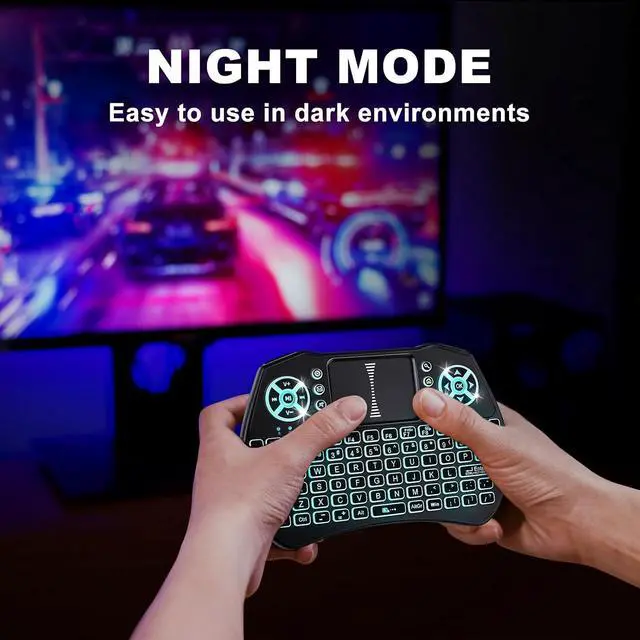 Alt view image 3 of 6 - A8 Mini Keyboard with Touchpad,2.4G+BT,7-Color Backlight | Multimedia Hotkeys, Rechargeable, for Android TV Box, Smart TV, Projector, PS3, PC, Tablet, Windows/Android