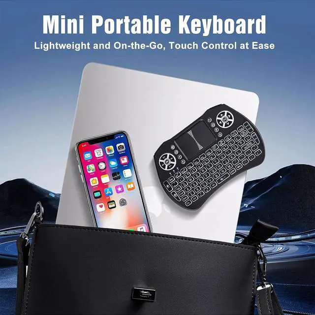 Alt view image 2 of 6 - A8 Mini Keyboard with Touchpad,2.4G+BT,7-Color Backlight | Multimedia Hotkeys, Rechargeable, for Android TV Box, Smart TV, Projector, PS3, PC, Tablet, Windows/Android