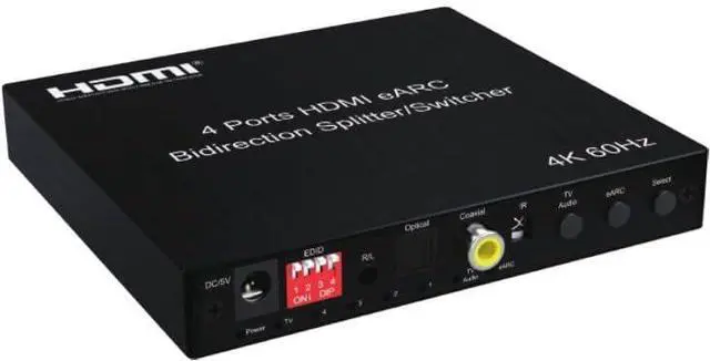Main image of 4K 60Hz HDMI ARC Audio Extractor DTS-HD/Dolby-TrueHD/DTS/Dolby-AC3/DSD eARC HDMI AudioExtractor 4x1 eARC HDMI Switcher Support 3.5 Stereo 3D Video Format HDCP2.2 HDR10 EDID Compatible for PS5 TV Box