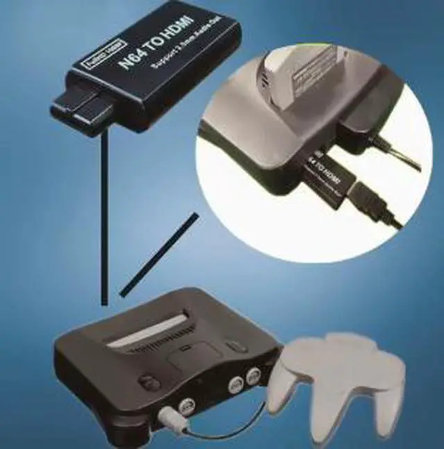 Alt view image 3 of 4 - N64 to HDMI Converter, N64/SNES/SFC/GameCube to HDMI Adapter, 1080P HD Video Converter with Audio Separation and HDMI Cable