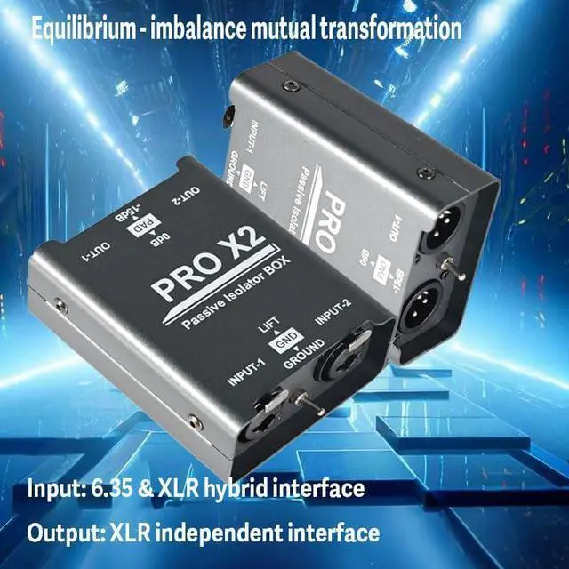 Alt view image 4 of 6 - 2 Channel XLR/1/4'' TRS Passive Hum Eliminator, Pro X2 Ground Loop Noise Isolator and Noise Filter for Car Audio and Other Audio Equipment