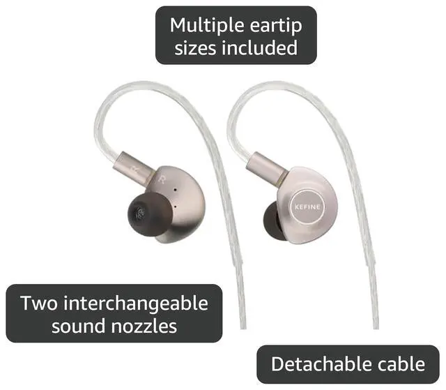 Alt view image 3 of 6 - Delci AE 10mm DLC+PU Diaphragm Dynamic Driver IEMs, Wired in Ear Monitor Earphones, HiFi Earbuds with Transparent and Powerful Sound, Two Tuning Style (3.5mm)