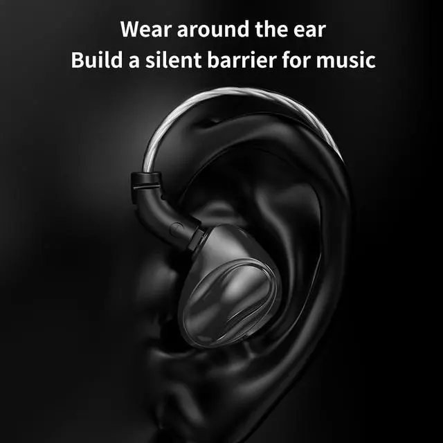 Alt view image 4 of 7 - Dolphin In-Ear Monitor Earphones, 10mm Dual Magnetic Dynamic Driver, LCP Diaphragm IEM Headphones, Detachable 0.78mm 2-Pin Cable, HiFi Wired Earbuds for Music, Studio, Gaming (Type-C, Mic)