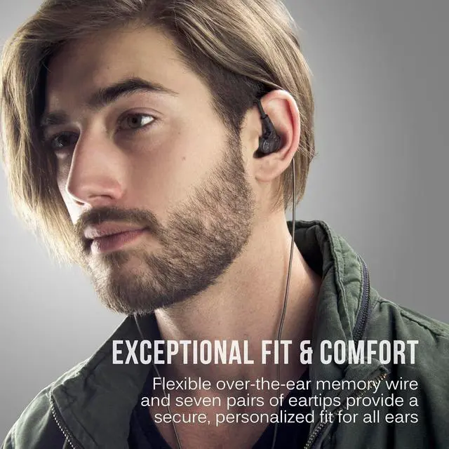 Alt view image 7 of 7 - audio M6 PRO In Ear Monitor Headphones for Musicians, 2nd Gen Model With Upgraded Sound, Memory Wire Earhooks & Replaceable Cables, Noise Isolating Professional Earbuds, 2 Cords Included (Black)