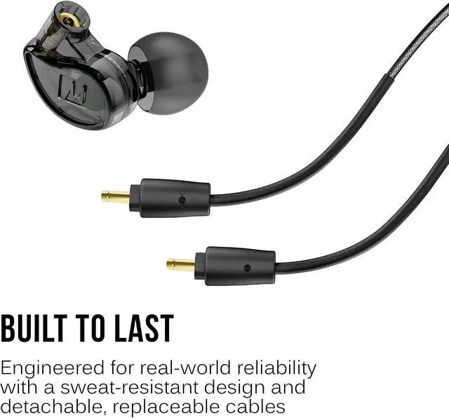 Alt view image 4 of 7 - audio M6 PRO In Ear Monitor Headphones for Musicians, 2nd Gen Model With Upgraded Sound, Memory Wire Earhooks & Replaceable Cables, Noise Isolating Professional Earbuds, 2 Cords Included (Black)