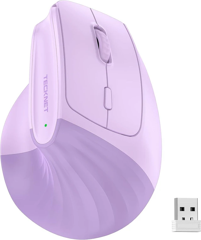 Main image of Vertical Ergonomic Wireless Bluetooth Mouse, Silent Rechargeable Bluetooth Mouse(BT 5.0/5.0+2.4G), 5-Level 4800 DPI, 200H Long Battery Life, Compatible with Windows/Mac/Linux/Android/Chrome