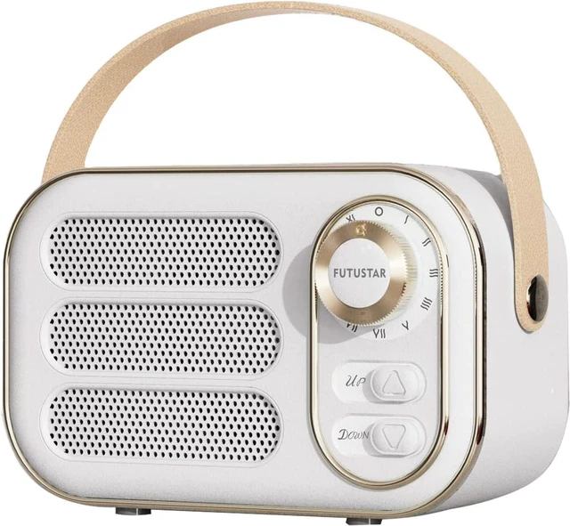 Main image of Retro Bluetooth Speaker, Vintage Portable Wireless Bluetooth Speakers with Loud Volume Support TF Card U Disk AUX Input Old Style for Kitchen Bedroom Home Office Outdoor (White)
