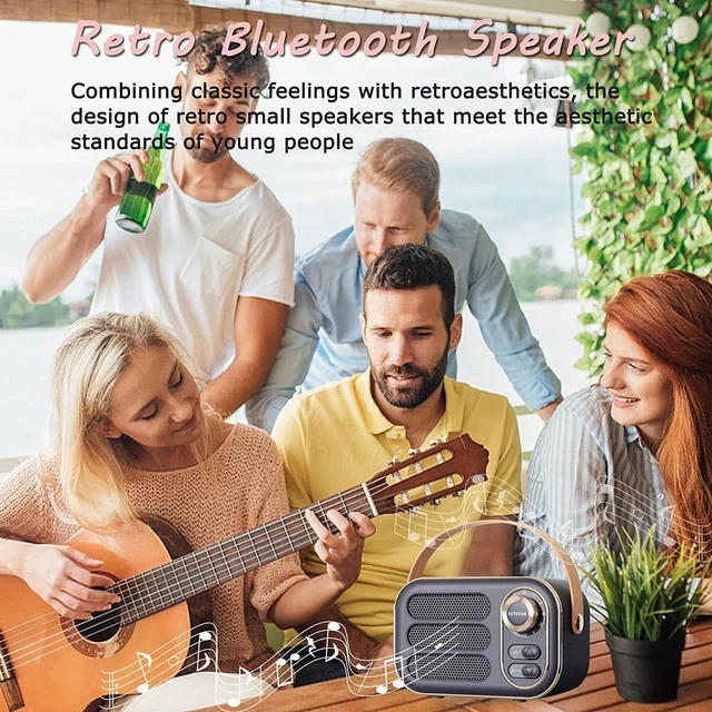 Alt view image 2 of 5 - Retro Speaker, Vintage Portable Speakers with Loud Volume Support TF Card U Disk AUX Input Old Style for Kitchen Home Office(Green)