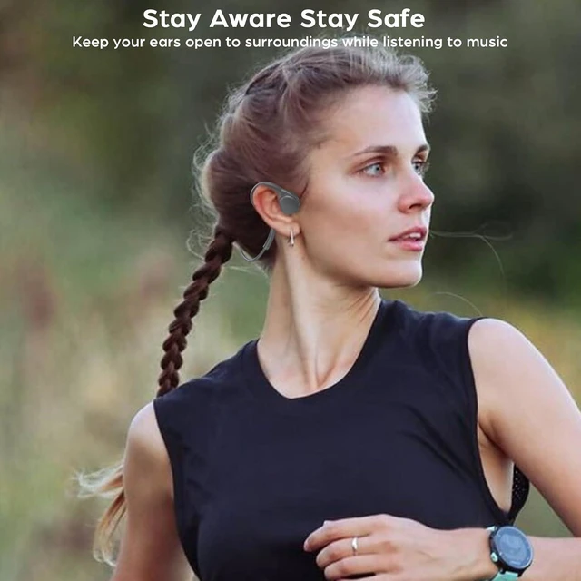 Alt view image 2 of 6 - Open Ear Sport Headphones Wired Neckband Running Headphones with Mic 3.5mm/Type C Connector in-Line Control Stereo Headset for Office Cycling Jogging Gym Workout (Type-C)